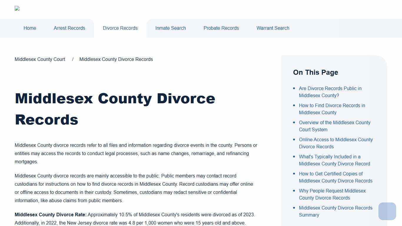 Middlesex County Divorce Records Search Middlesex County Court